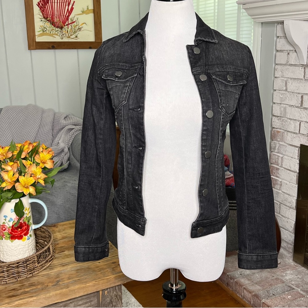 A/X Armni Exchange black denim jean jacket - Picture 2 of 7